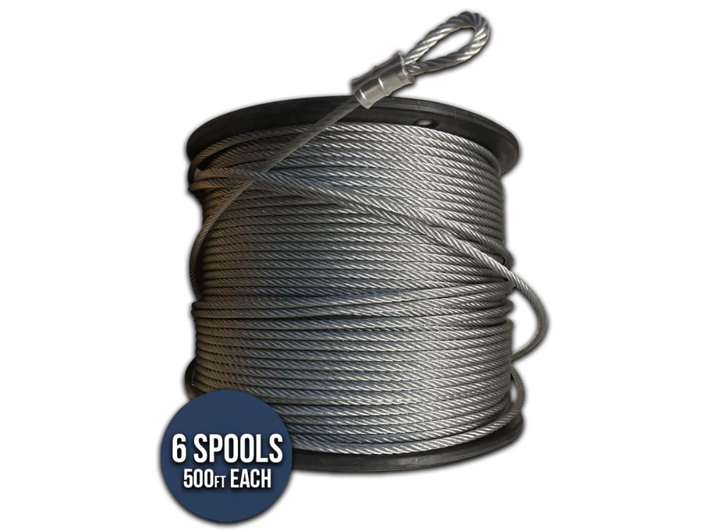 Tools & Accessories - Galvanized 1/8in Cable (6 Spools)