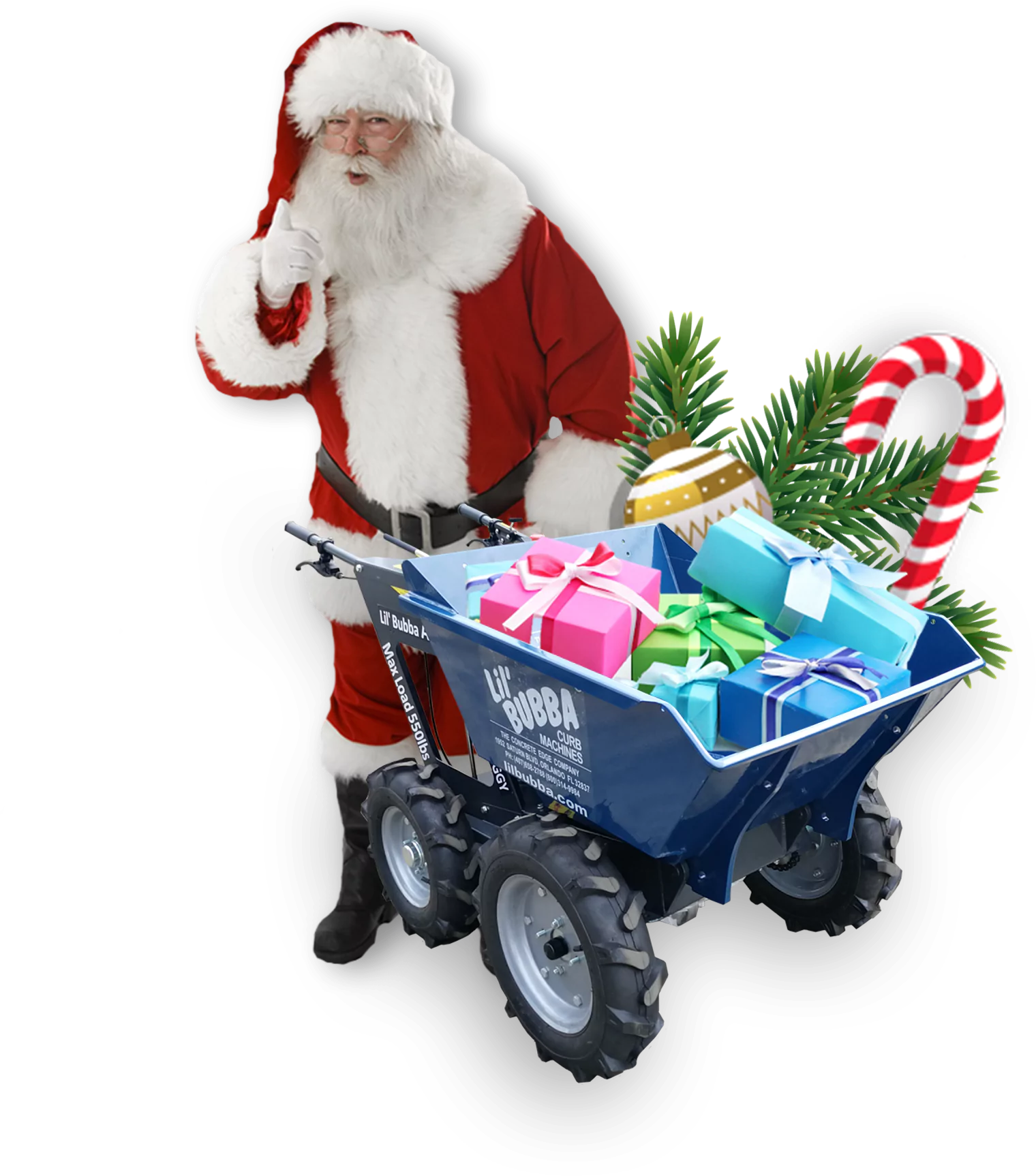 Santa with Hustler Containing Gifts